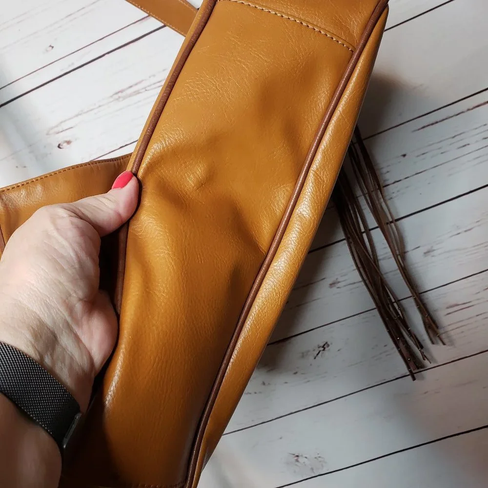 Brown Faux Leather Boho Handbag - Picture 8 of 14